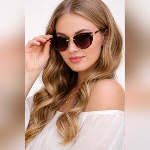 NWOT Vincent Chase Tortoise & Gold Cat Eye Sunglasses - VC S10772